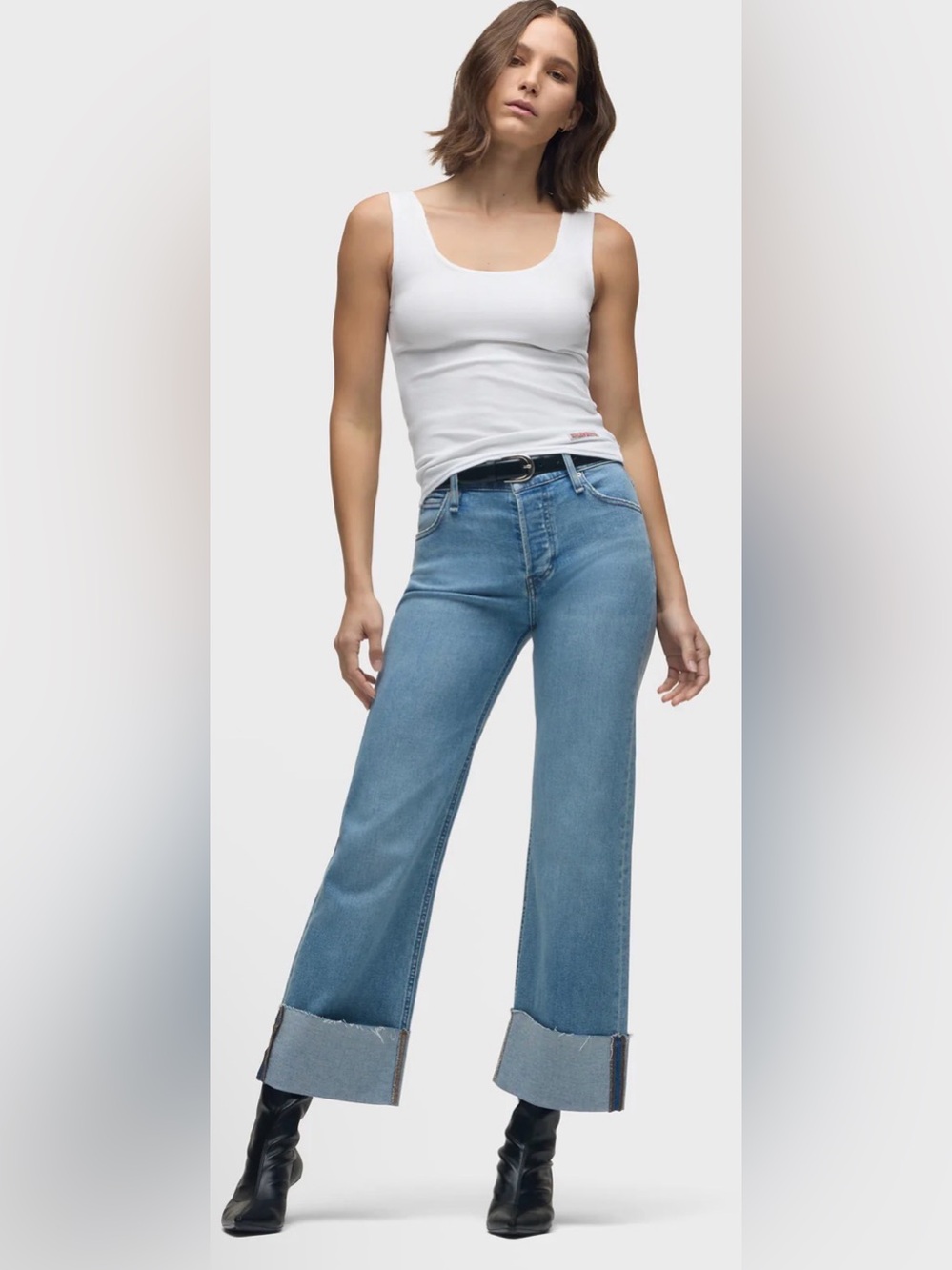 Hudson Rosie Jeans Light Blue Oak High-Rise Wide Leg Jeans